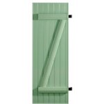 Volet battant pvc plein renforc� couleurs � barres, �charpe, pentures sur mesure - lapeyre