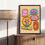 Affiche personnalis�e - stickers r�tro