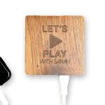 Batterie externe en bois personnalisable 5000 mah - let's play