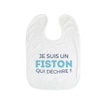 Bavoir bb personnalisable - collection 'je dchire' - modle bleu