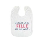 Bavoir bb personnalisable - collection 'je dchire' - modle rose