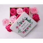 Boîte à bijoux personnalisable et ses 6 roses Éternelles Boîte à bijoux personnalisable et ses 6 roses Éternelles