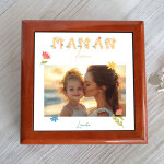 Boite  bijoux personnalise - amour fleuri