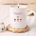 Bougie personnalis�e - maman et ses petits coeurs