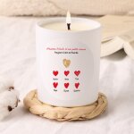 Bougie personnalis�e - mamie et ses petits coeurs