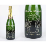 Bouteille de champagne personnalisée gravée - avec flûtes à champagne Bouteille de champagne personnalisée gravée - avec flûtes à champagne