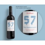 Bouteille de vin de bordeaux personnalise anniversaire - ballons bleu