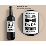 Bouteille de vin de bordeaux personnalisée - meilleur grand - père Bouteille de vin de bordeaux personnalisée - meilleur grand - père