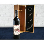Bouteille de vin de bordeaux personnalisée message - avec coffret sommelier Bouteille de vin de bordeaux personnalisée message - avec coffret sommelier