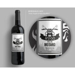 Bouteille de vin de bordeaux personnalisée prénom - moto Bouteille de vin de bordeaux personnalisée prénom - moto