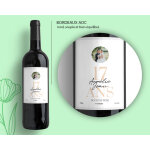 Bouteille de vin personnalise anniversaire de mariage - noces de rose