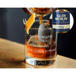 Bouteille de whisky glen moray - avec un verre personnalisé Bouteille de whisky glen moray - avec un verre personnalisé