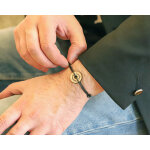 Bracelet cordon avec cible personnalise en bois