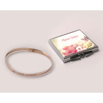 Bracelet jonc gravé je t'aime maman argent rosé et son miroir personnalisable Bracelet jonc gravé je t'aime maman argent rosé et son miroir personnalisable