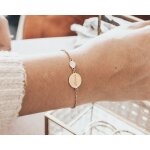 Bracelet mdaille pour femme - nacre blanche ou pierre rose