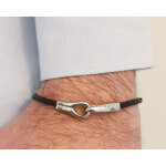 Bracelet menottes en cuir et acier Bracelet menottes en cuir et acier
