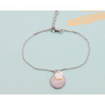 Bracelet personnalisable en argent vritable - rose nacre