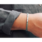 Bracelet personnalis pour homme - cordon aquamarine