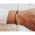 Bracelet personnalis pour homme - cordon rouge et bleu