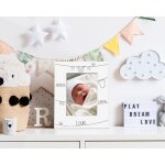 Cadre mtal blanc grav naissance