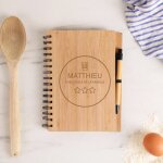 Cahier en bois personnalis - chef toil