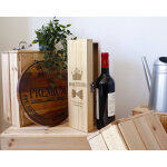Caisse  vin personnalise en bois - papa royal