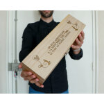 Caisse  vin personnalise message - vigne