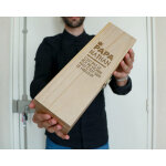 Caisse  vin personnalise prnom et message - couronne