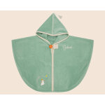 Cape de bain personnalise brode - pingouin vert