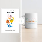 Coffret affiche et mug personnalis�s - empreintes pour papa