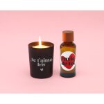 Coffret coquin personnalis - huile de massage et bougie