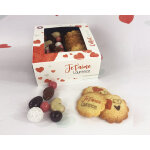 Coffret gourmand biscuits et chocolats personnalisables - amour