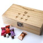 Coffret grav de chocolats monbana - mamie et ses petits coeurs