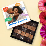 Coffret luxe chocolats personnalisé - eclats de couleurs Coffret luxe chocolats personnalisé - eclats de couleurs