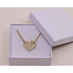 Collier coeur barrette en plaqu or 18 carats