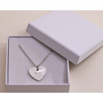 Collier coeur grav message d'amour en argent vritable
