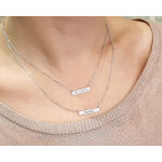 Collier double plaques en argent véritable Collier double plaques en argent véritable