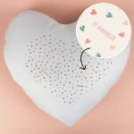 Coussin coeur personnalisé - message secret Coussin coeur personnalisé - message secret