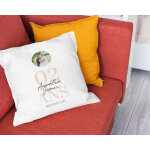 Coussin personnalis anniversaire de mariage - noces de cuir