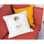 Coussin personnalis anniversaire de mariage - noces d'opale