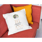 Coussin personnalis anniversaire de mariage - noces de saphir