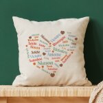 Coussin personnalis - c?ur famille