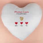 Coussin personnalisé coeur - maman et ses petits coeurs Coussin personnalisé coeur - maman et ses petits coeurs