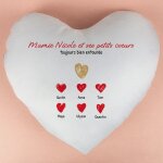 Coussin personnalisé coeur - mamie et ses petits coeurs Coussin personnalisé coeur - mamie et ses petits coeurs
