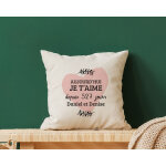 Coussin personnalis couple - aujourd'hui je t'aime depuis