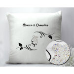 Coussin personnalisé - rose swarovski® Coussin personnalisé - rose swarovski®