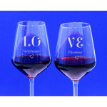 Duo de verres  vin personnalisables - love