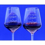 Duo de verres  vin personnalisables - message