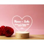 Lampe 3d personnalise - coeur