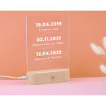Lampe 3d personnalise - dates importantes